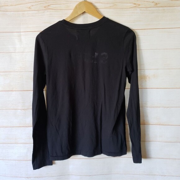 Sol Angeles "skiing is for lovers" Long Sleeve Knit T-Shirt Women's Small Black - Picture 5 of 7